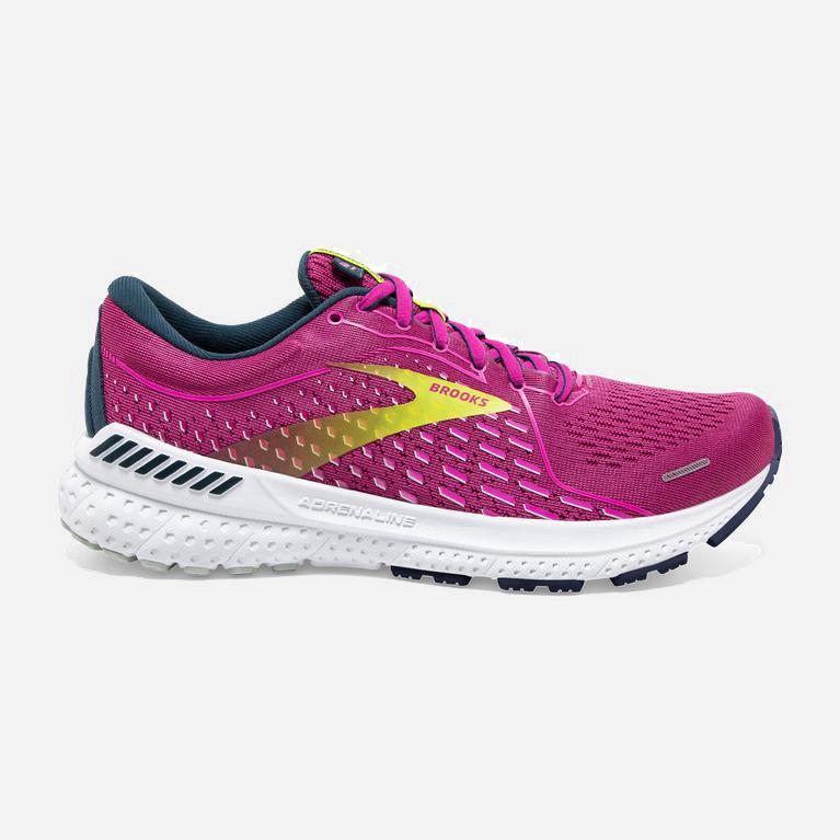 Brooks Adrenaline Gts 21 Womens Road Running Shoes - Raspberry/Pink/Sulphur - Philippines (507816MBG